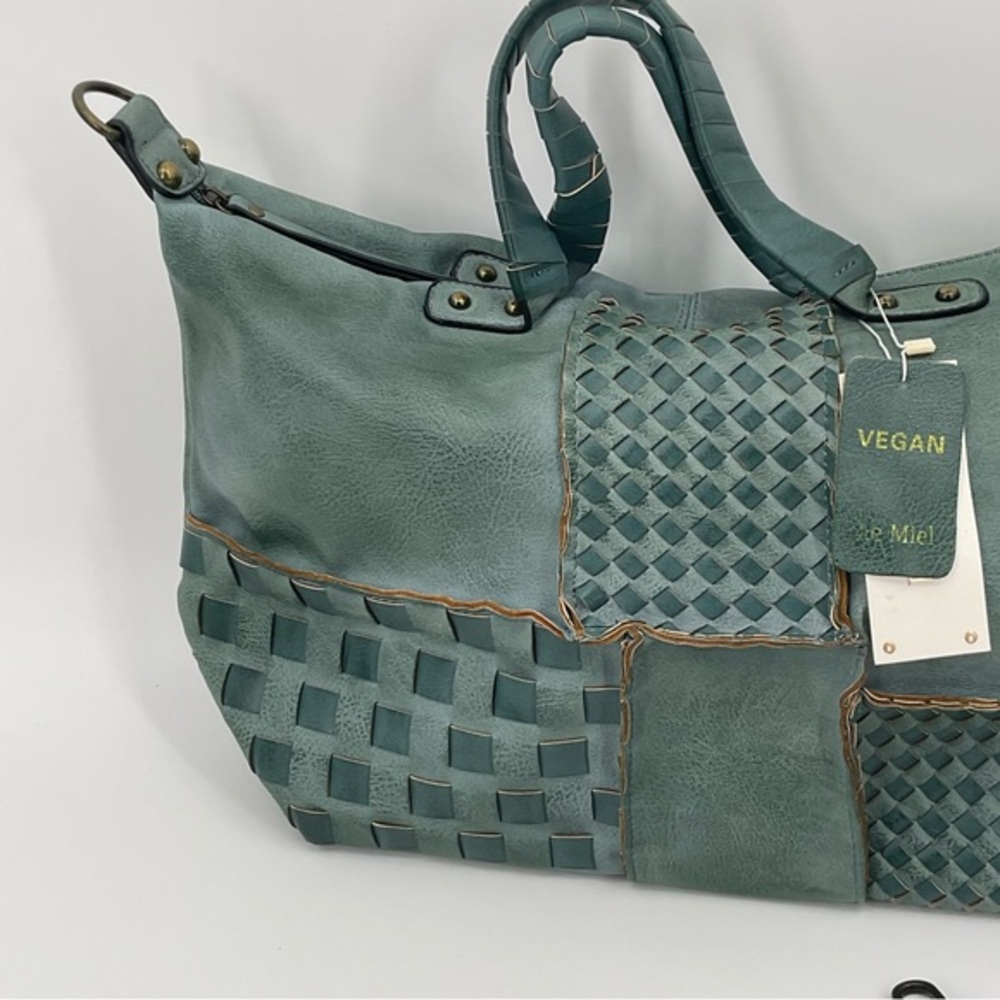 Le Miel Vegan Leather Purse NWT Aged Turquoise Color - Picture 6 of 16